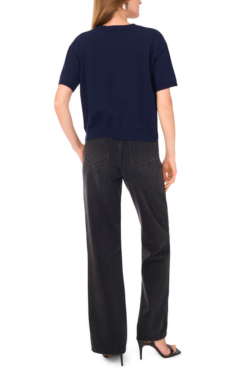 1.STATE Crewneck Short Sleeve Sweater, Alternate, color, Classic Navy