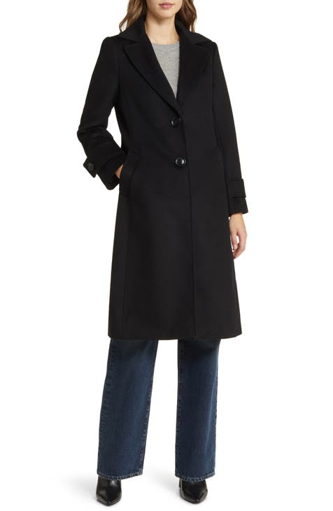 2024 Women's Sam Edelman Double Breasted Wool Blend Twill Coat Size 4 Gray