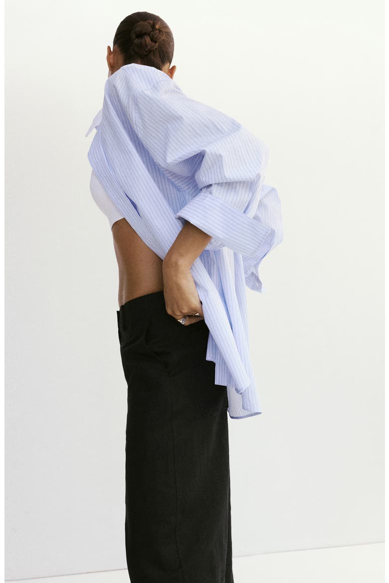 Linen & Cotton Balloon Pants, Alternate, color, BLACK