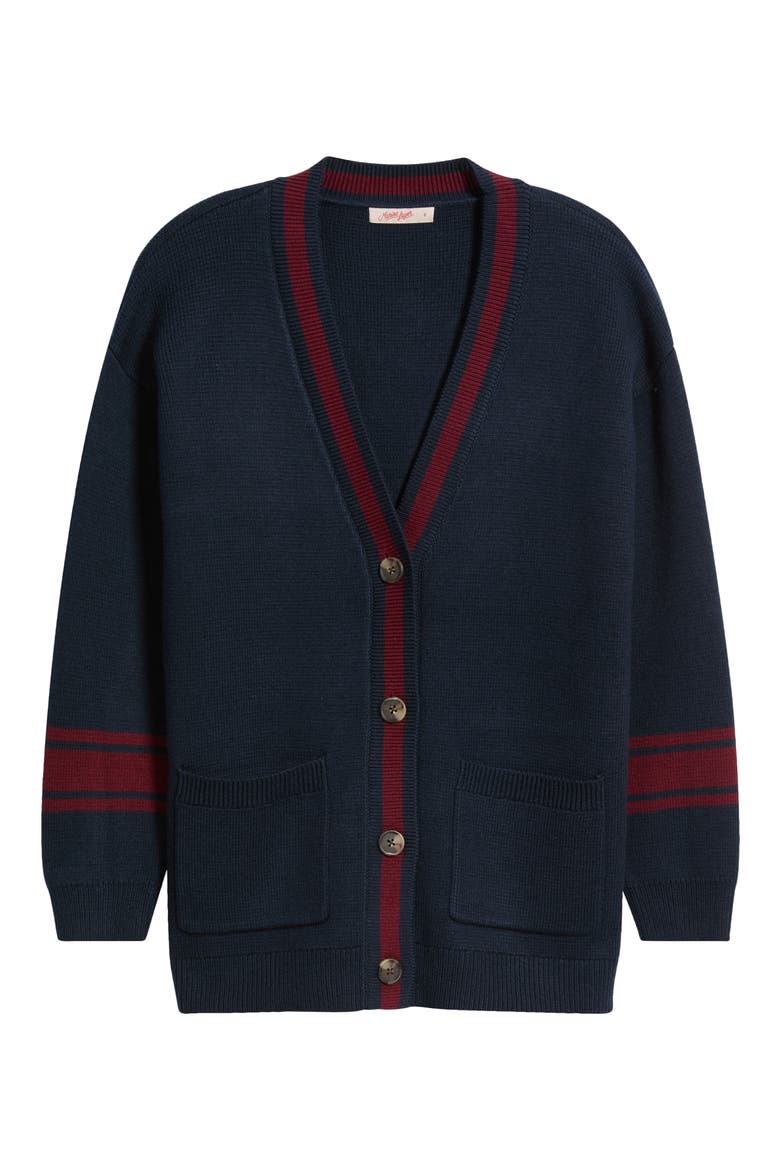 Varsity Long Cardigan, Alternate, color, TWILIGHT