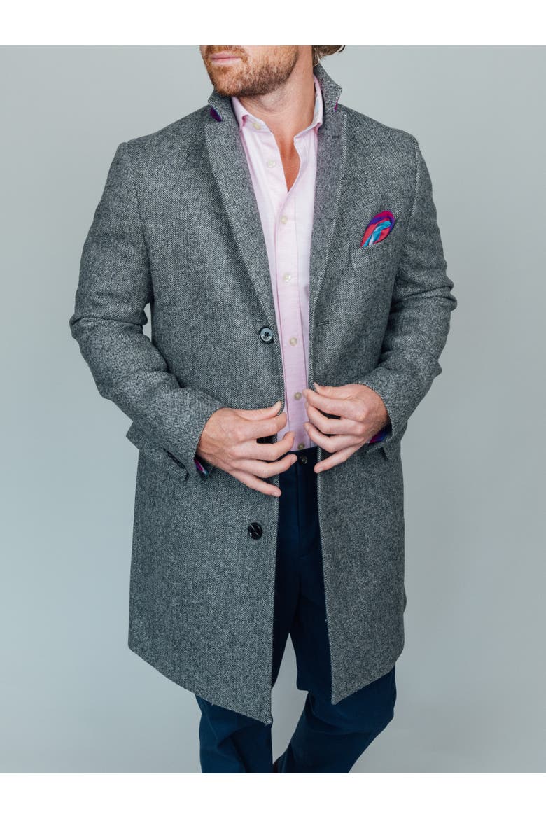 Long Sleeve Wool Collared Coat, Main, color, Grey
