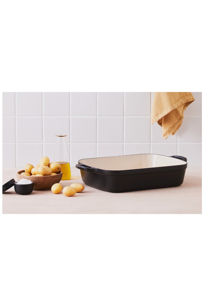 Signature 3 Quart Enameled Cast Iron Roaster, Alternate, color, LICORICE