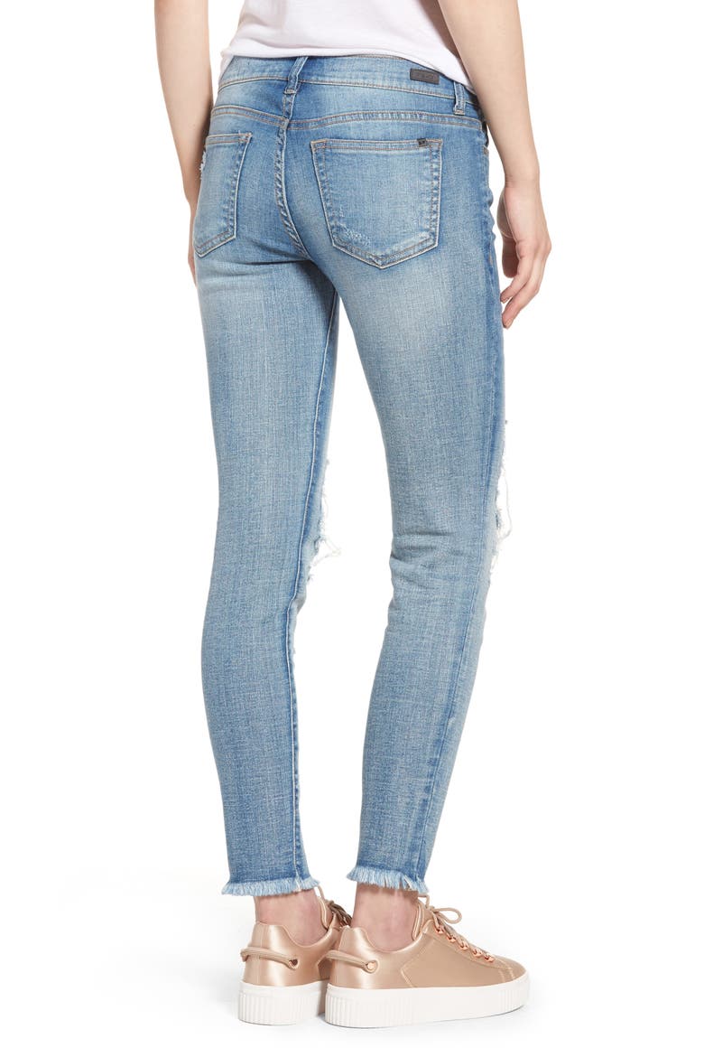 Ripped Knee Skinny Jeans, Alternate, color, MEDIUM LIGHT