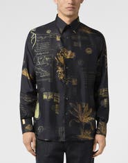 BILLIONAIRE Printed Silk Shirt Letter Men