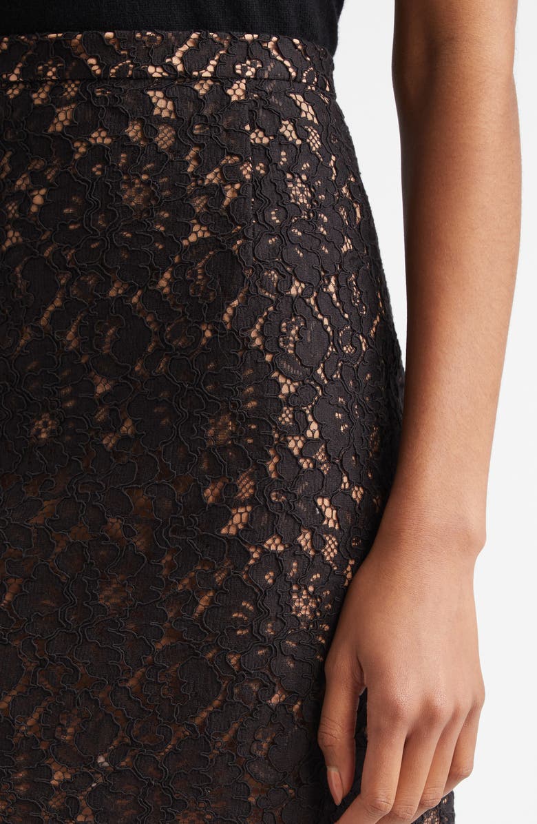 Michael Kors Collection Lace Miniskirt, Alternate, color, Black