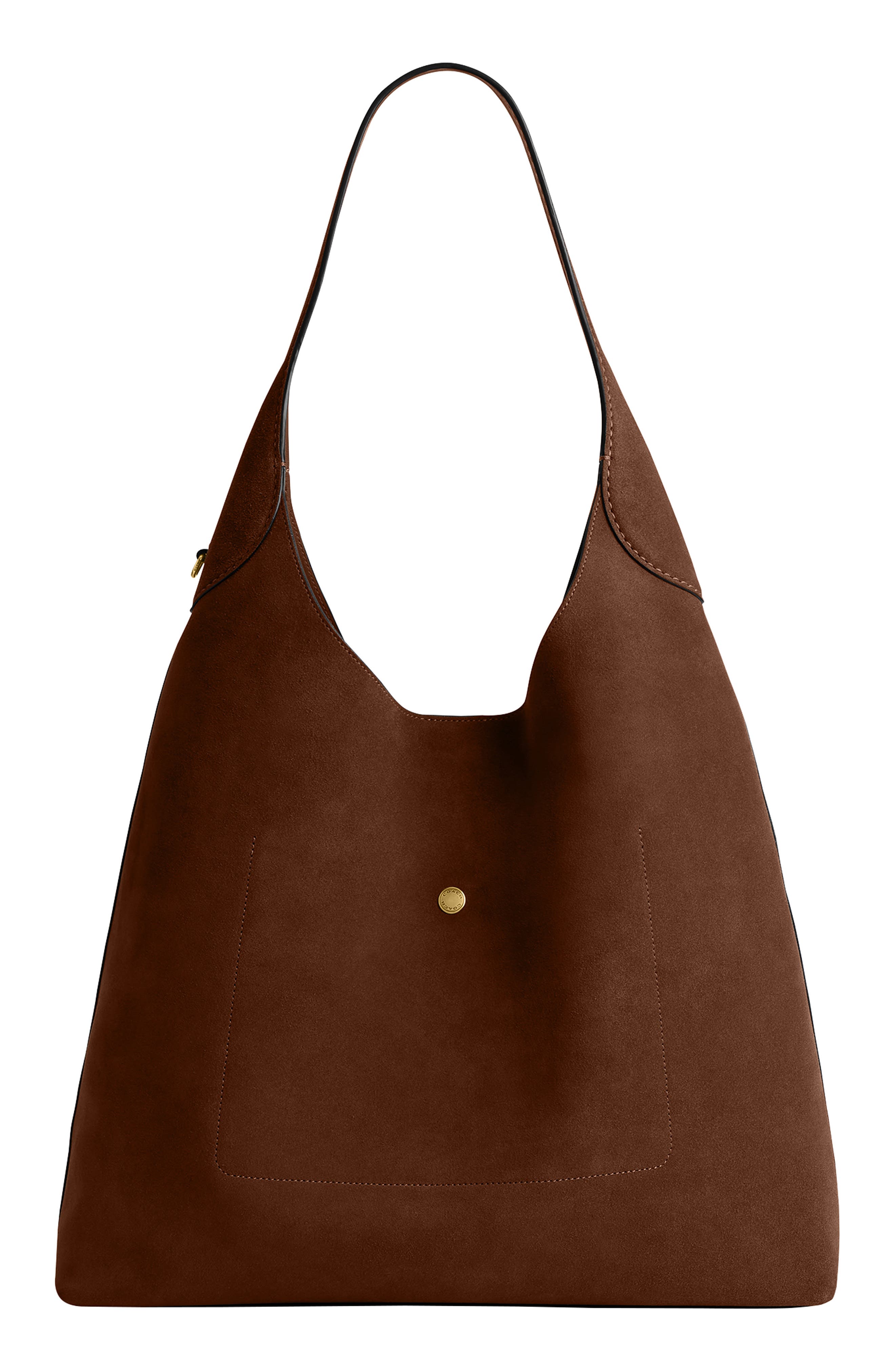 COACH Brooklyn 39 Suede Shoulder Bag, Alternate, color, B4/Warm Brown