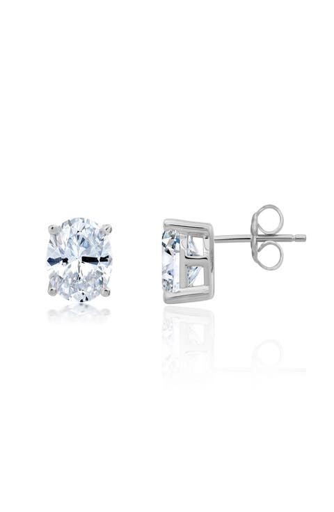 Oval Cut Cubic Zirconia Stud Earrings