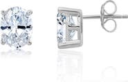 Crislu Oval Cut Cubic Zirconia Stud Earrings