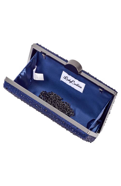 Lady Couture Glamorous Satin Evening Bag In Navy