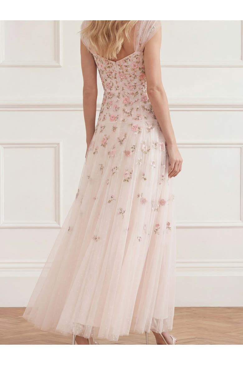 Mayflower Ditsy Ankle Gown, Alternate, color, Cream