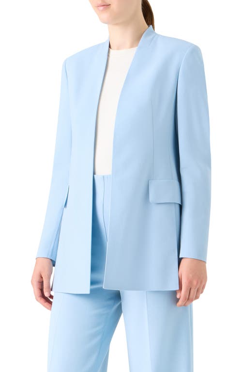 Akris Alvar Wool Blend Double Face Cardigan Jacket In Blue