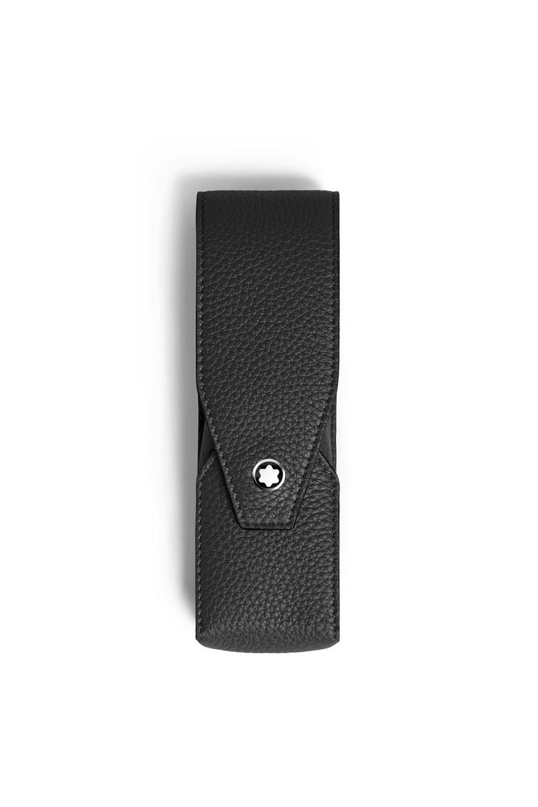 Grain Leather Envelope 2 Pen Pouch, Main, color, BLACK