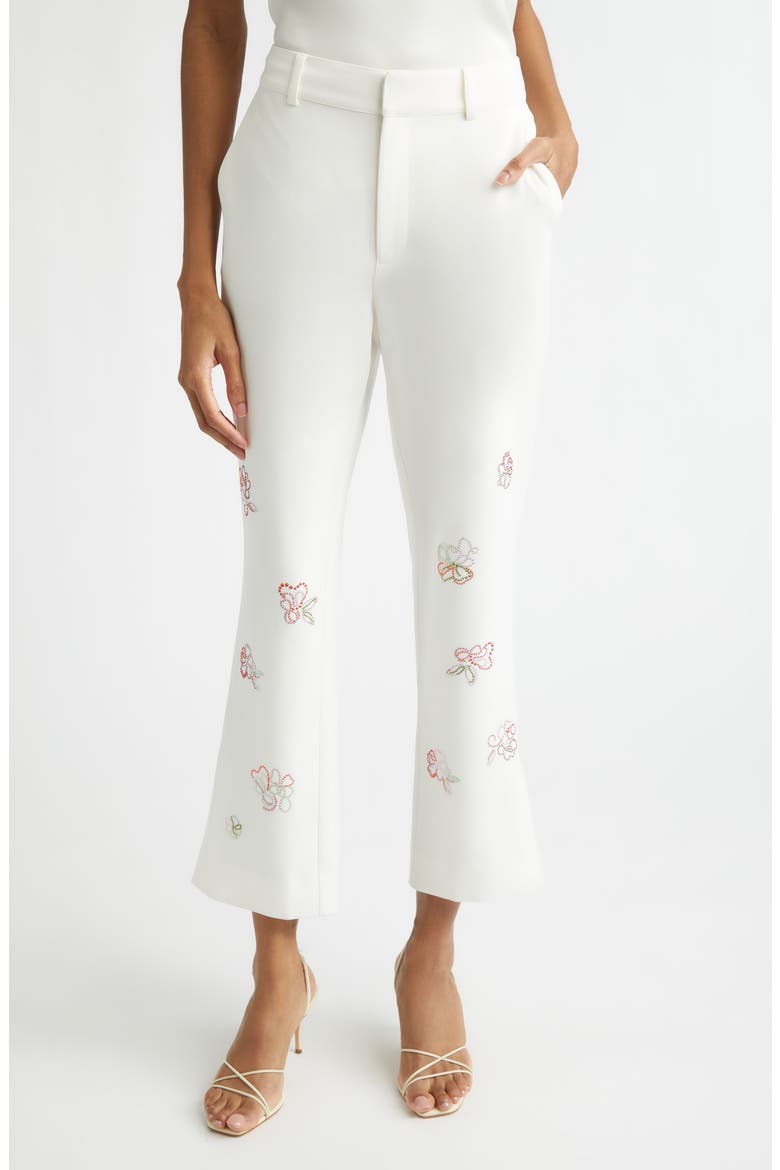 Kerry Crystal Studded Crop Pants, Main, color, IVORY MULTI