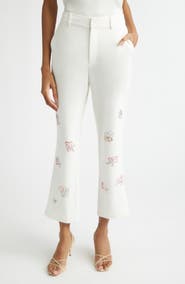Cinq à Sept Kerry Crystal Studded Crop Pants
