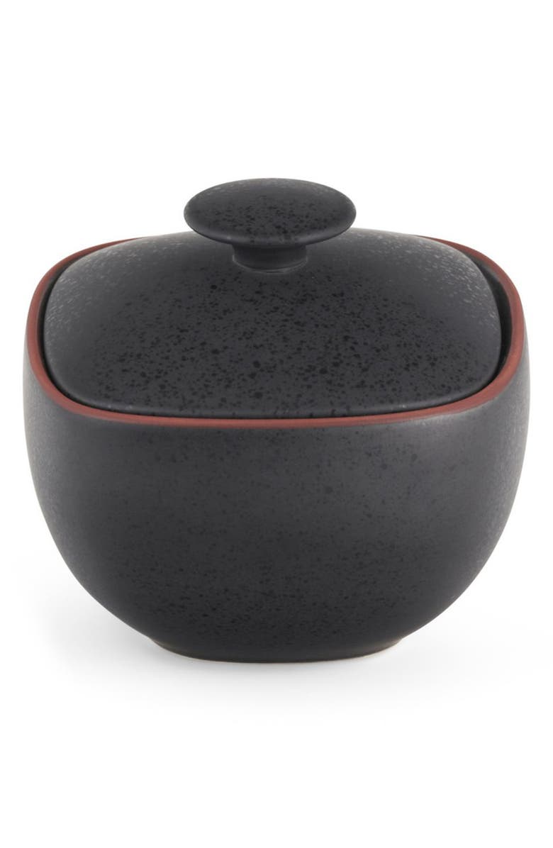 Nambé Taos Covered Sugar Bowl, Alternate, color, Black