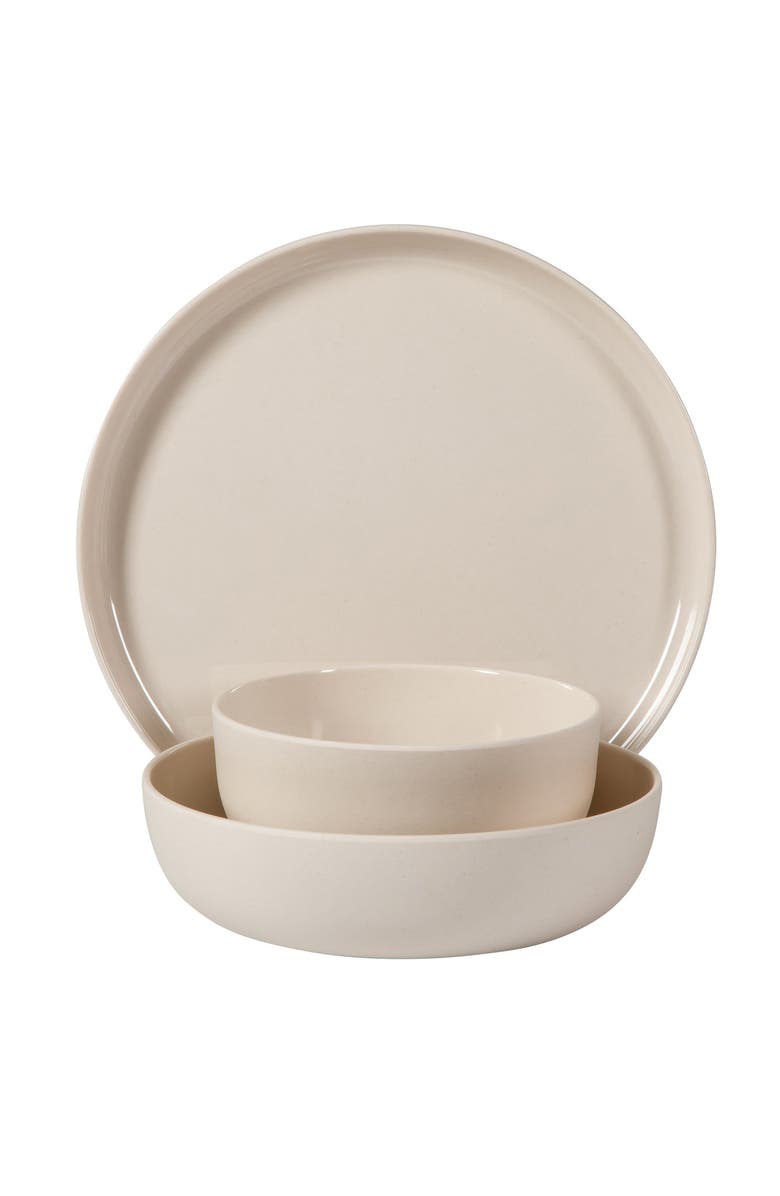 Gibson Home Candy Skies 12 Piece Wheat Straw Melamine Dinnerware Set, Alternate, color, Taupe