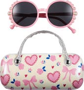 Capelli New York Kids' Round Sunglasses & Pretty Icons Case Set