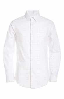 Calvin Klein Dot Print Stretch Long Sleeve Shirt