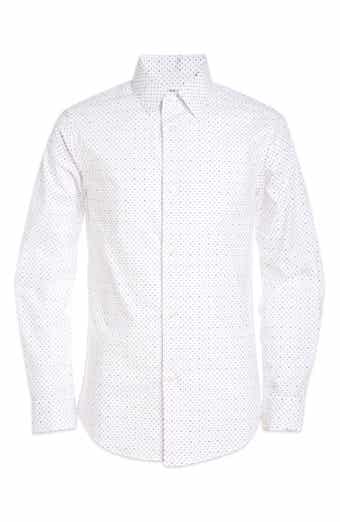 Calvin Klein Dot Print Stretch Long Sleeve Shirt