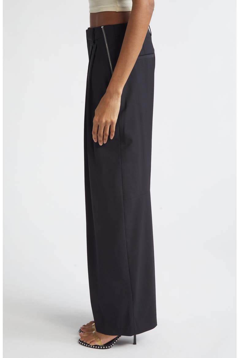 Stretch Wool Blend Tailored Pants, Alternate, color, BLACK