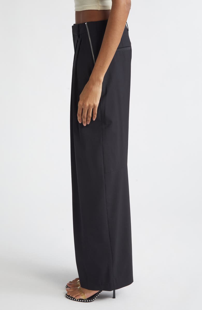 Alexander Wang Stretch Wool Blend Tailored Pants, Alternate, color, Black