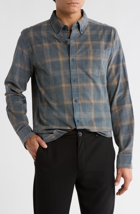 Corduroy Plaid Button Up Shirt