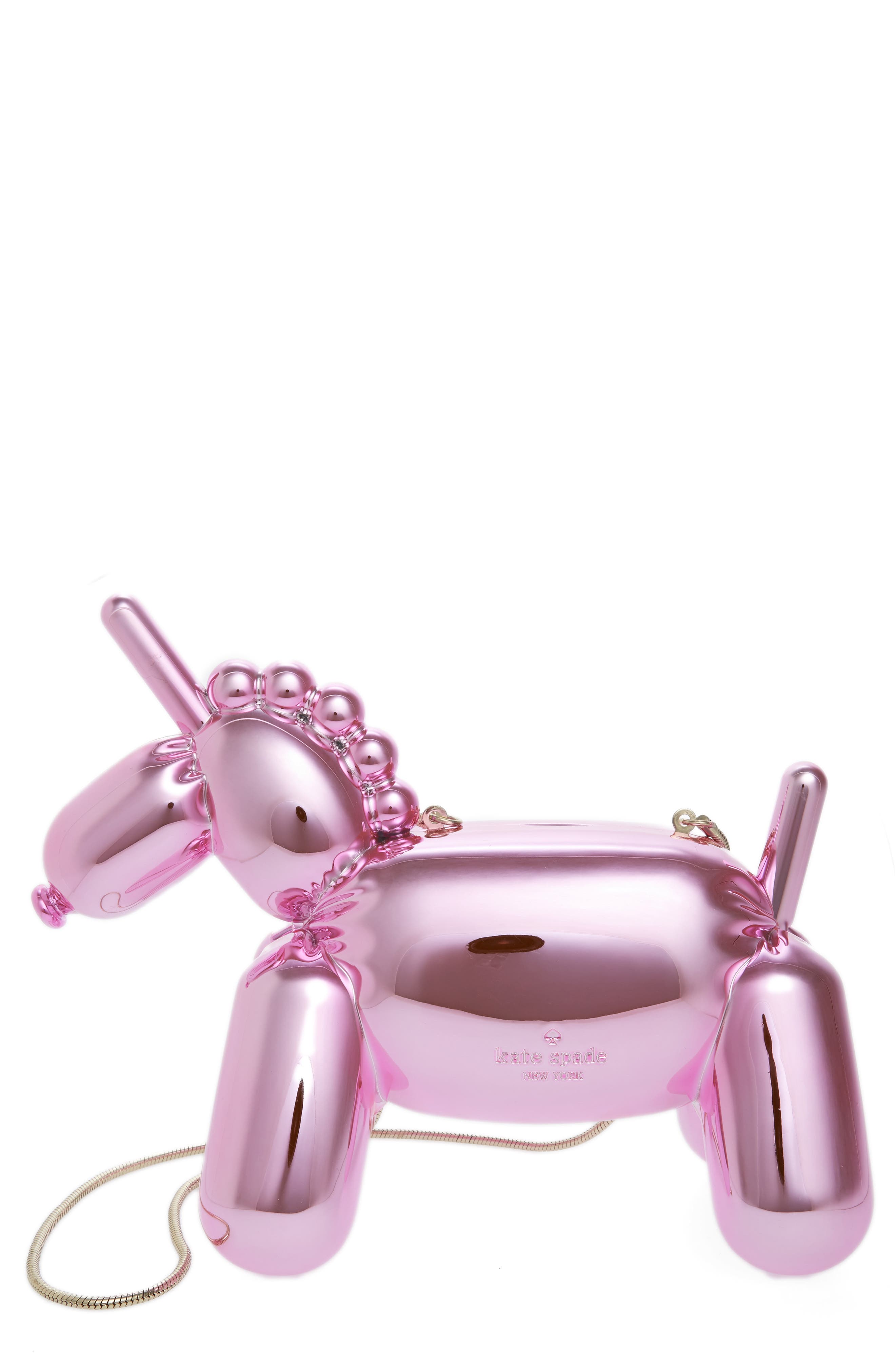 Kate Spade New York unicorn balloon clutch, Main, color, 