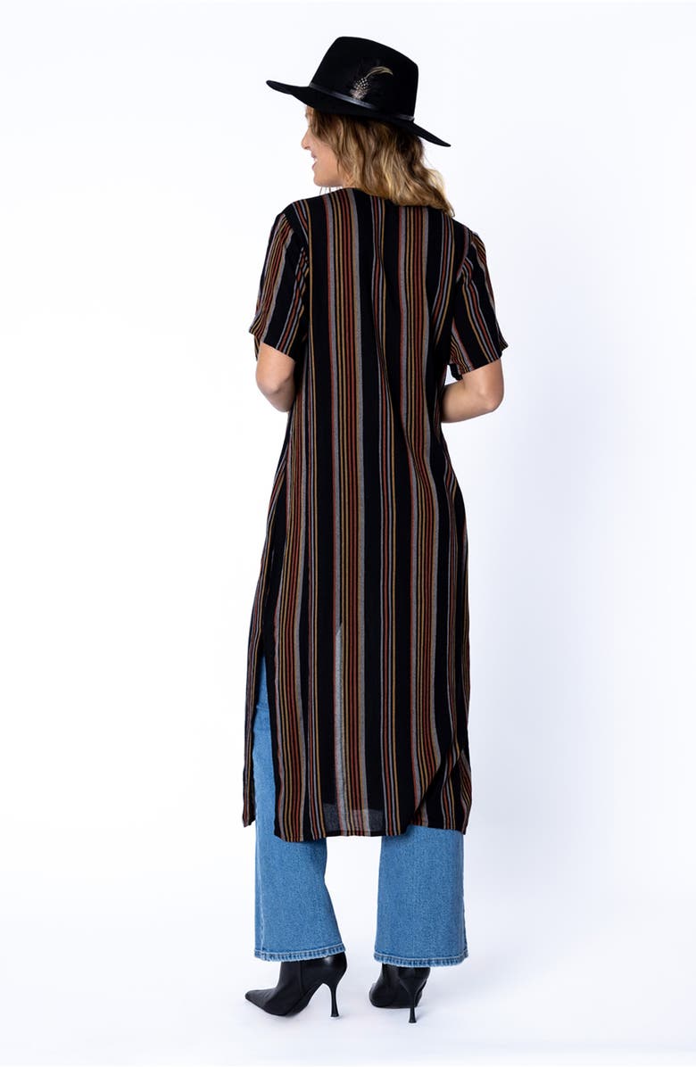 Amuse Society Last Dance Stripe Woven Shirtdress, Alternate, color, Black