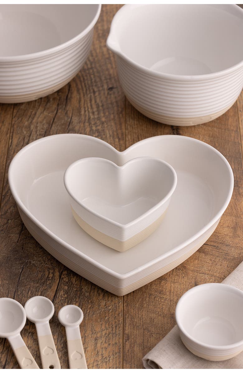 MASON CASH Rustic Charm Utensil Jar, Stoneware Kitchen Tool Organizer, Alternate, color, Beige