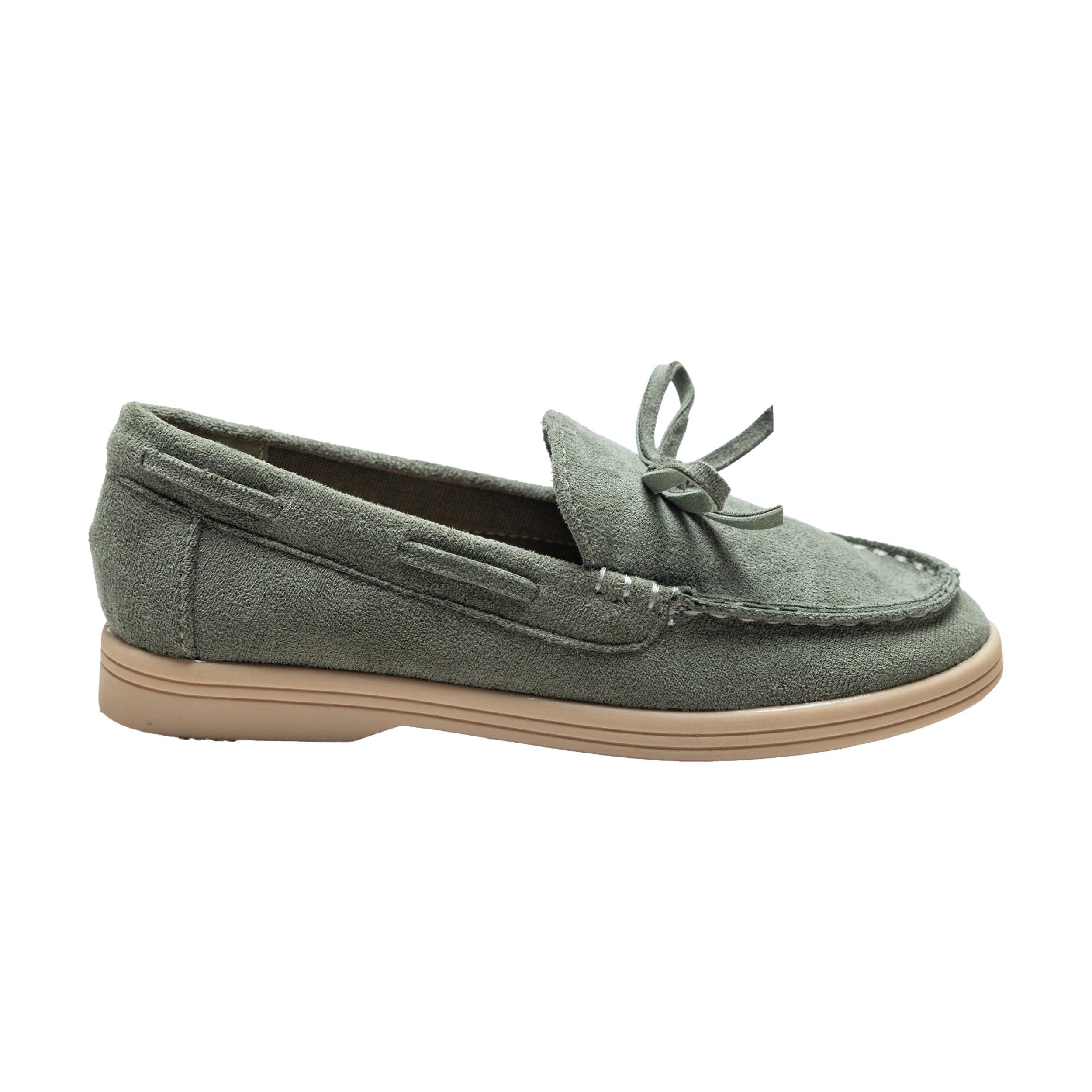 Suede Moccasin Loafers, Alternate, color, Olive Green