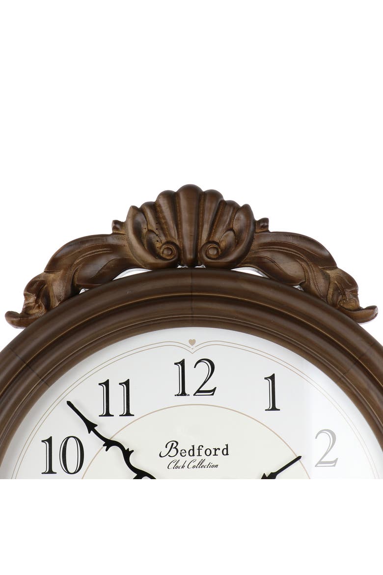 Chestnut Chiming Pendulum Wall Clock, Alternate, color, Chestnut