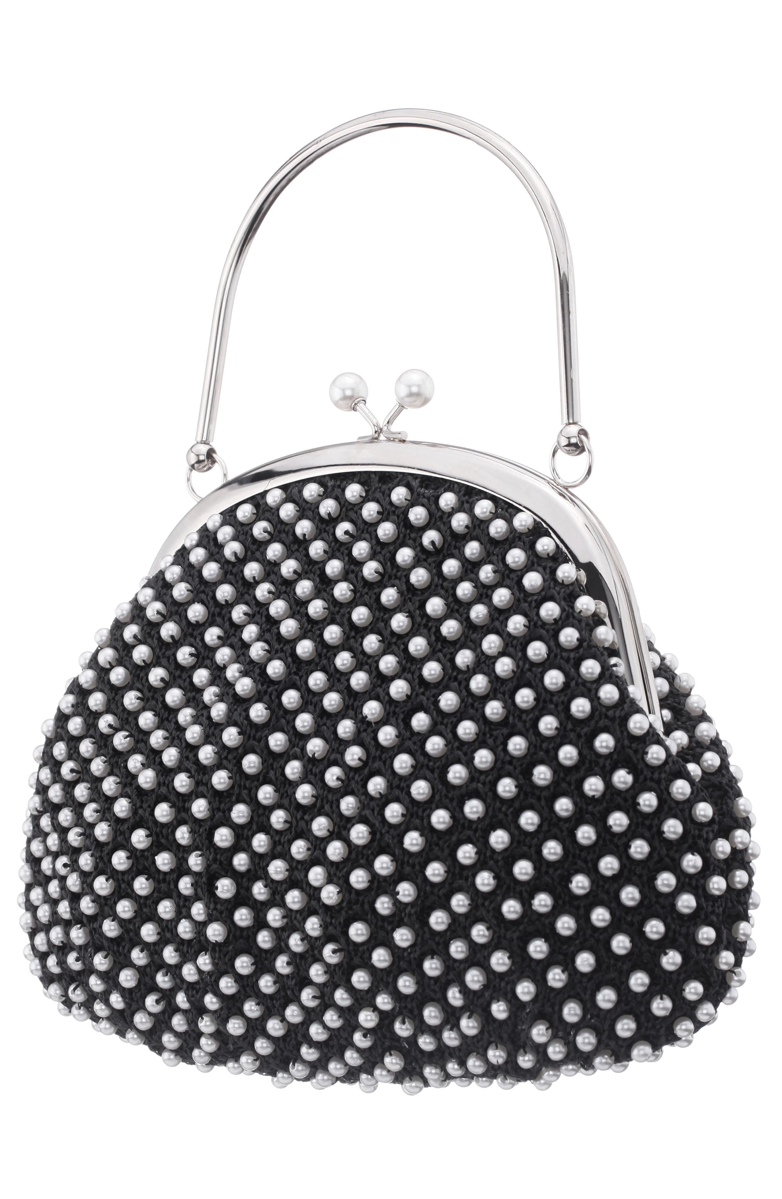 Nina Kym Top Handle Bag, Alternate, color, Black/ White Pearl