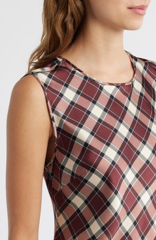Doen Dôen Alamere Plaid Silk Minidress In Brown