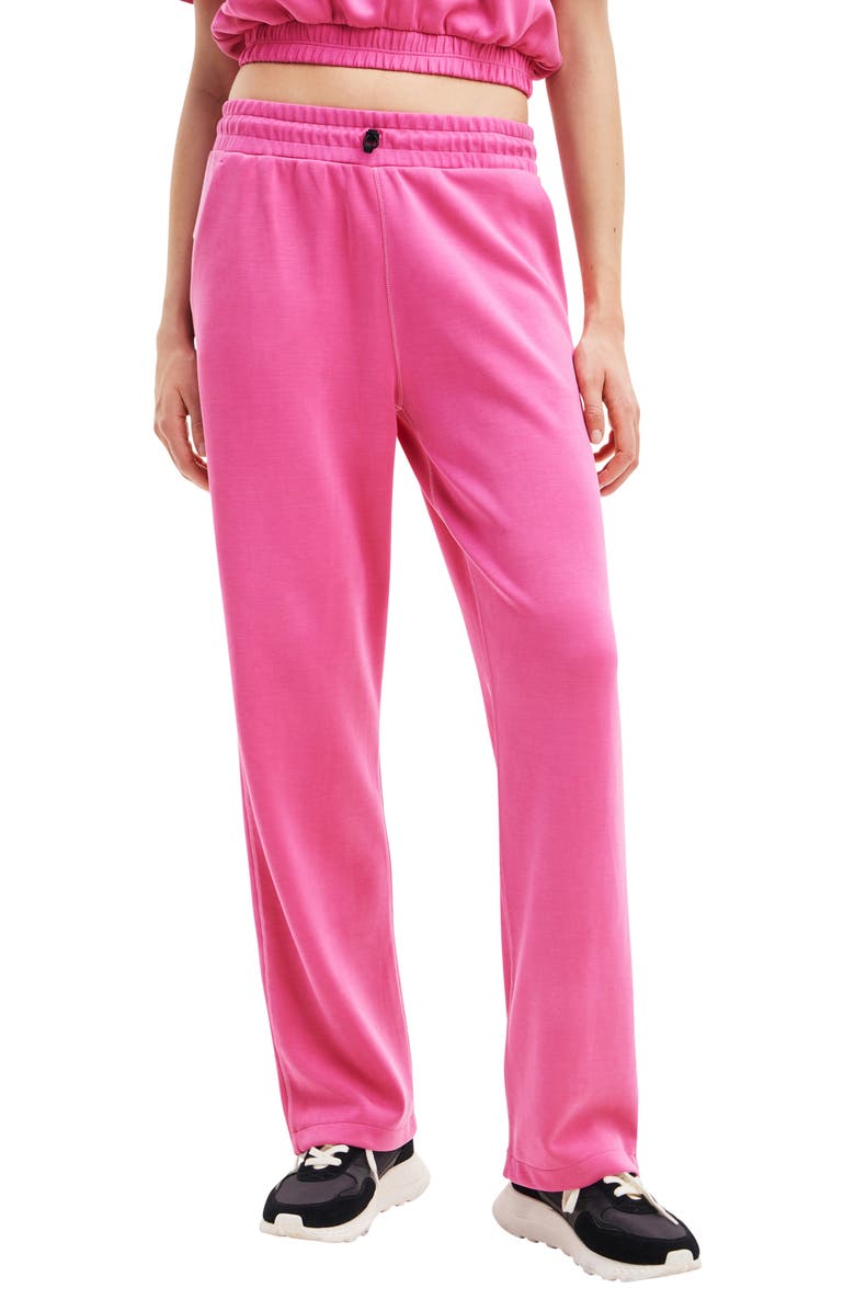 Desigual Elastic Waist Pants, Main, color, Pink