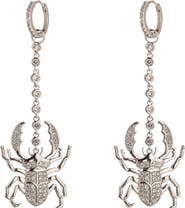 EYE CANDY LOS ANGELES CZ Pavé Beatle Drop Earrings