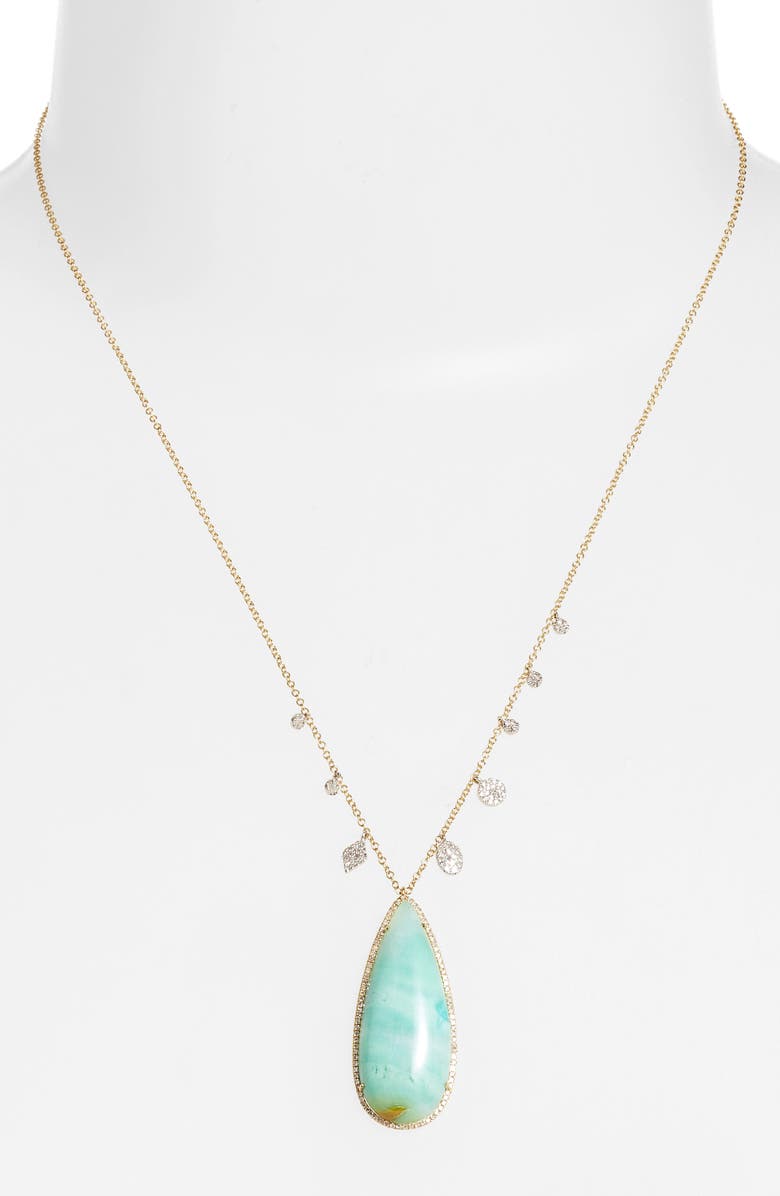 Meira T Opalized Wood & Diamond Charm Necklace, Alternate, color,