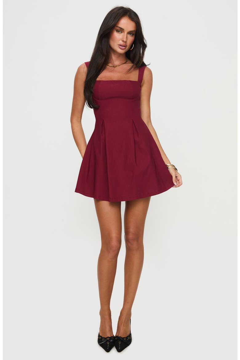 Xanthus Tie Back Minidress, Alternate, color, RED