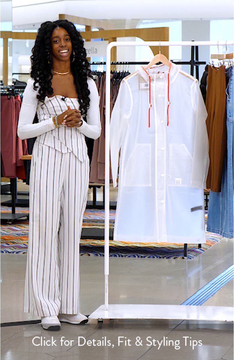 Alexa Waterproof Longline Matte Transparent Hooded Raincoat, sales video thumbnail