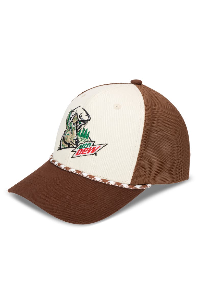 H3 Sportgear Mountain Dew Twill Trucker Cap, Alternate, color, Tan