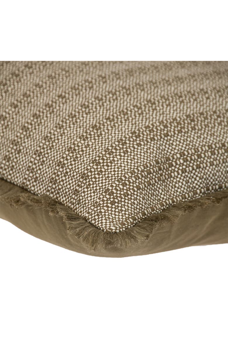 PARKLAND COLLECTION Fringe Trim Square Accent Pillow, Alternate, color, Green