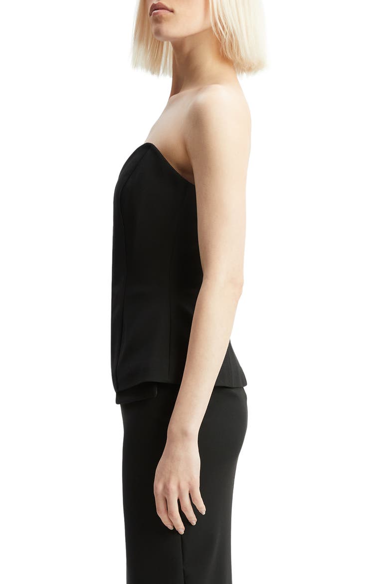 Mariska Strapless Peplum Top, Alternate, color, BLACK