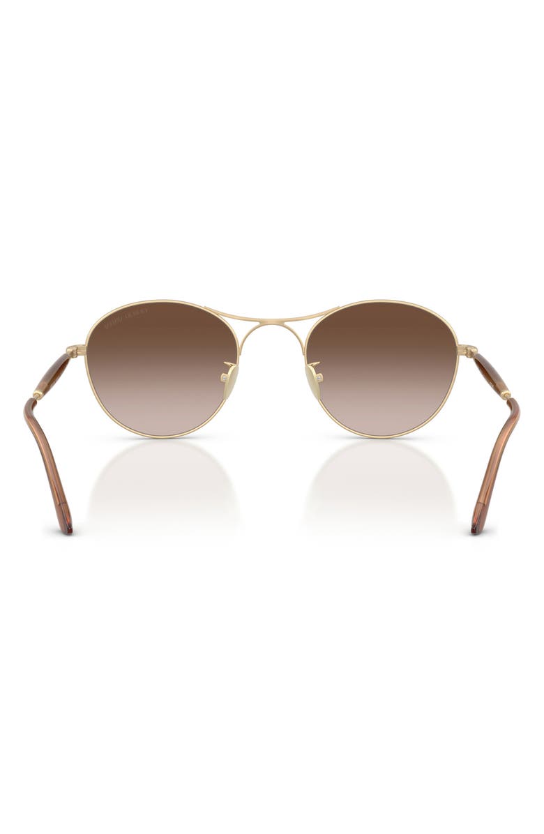 AX Armani Exchange 50mm Round Sunglasses, Alternate, color, Matte Pale Gold / Brown