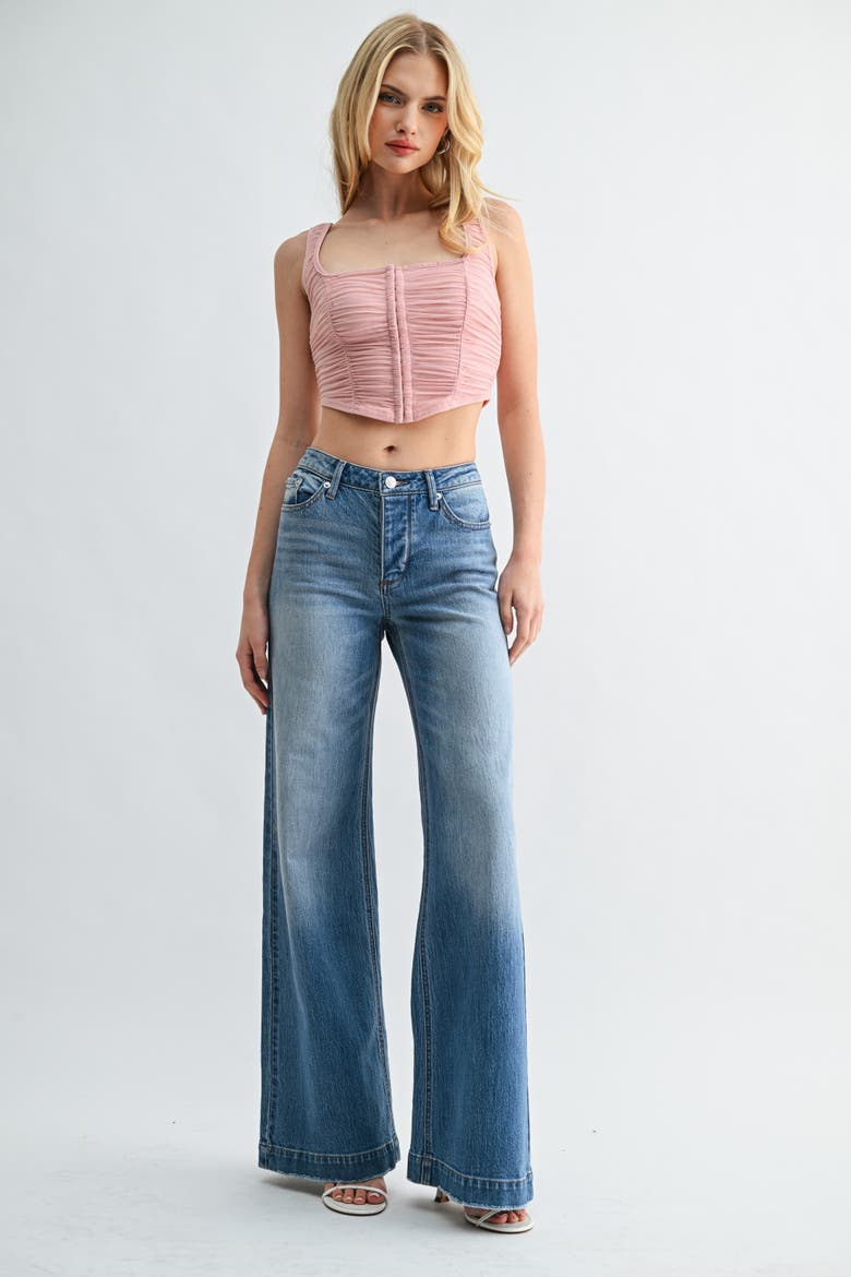 Mid Rise Wide Leg Jeans, Alternate, color, Medium Wash