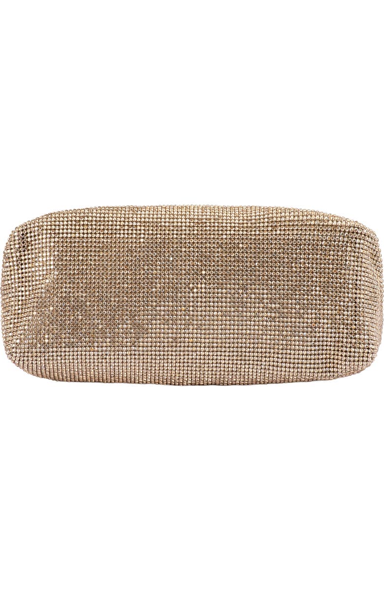 Olga Berg Jessie Crystal Mesh Pouch, Alternate, color, Gold