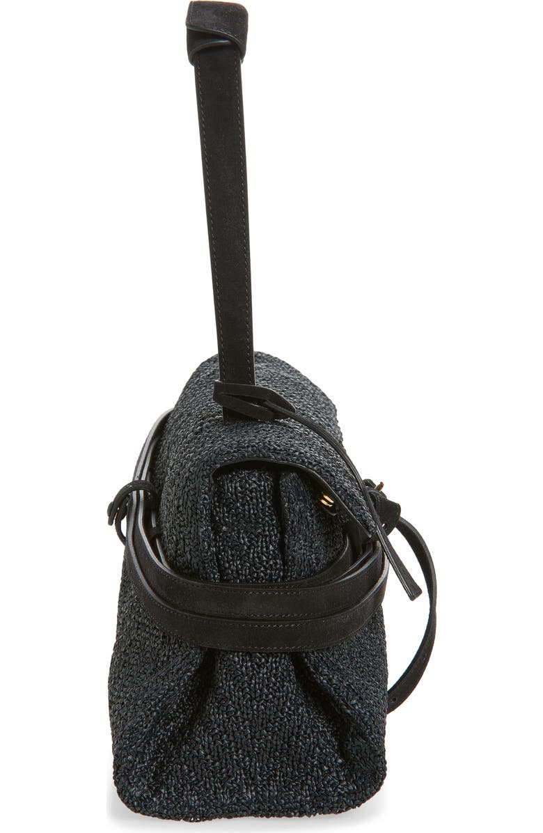 Moschino Tie Me East/West Shoulder Bag, Alternate, color, 00A Black/ Black