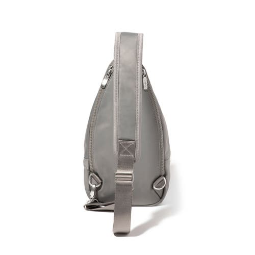 Baggallini Central Park Sling Bag In Steel Grey Twill