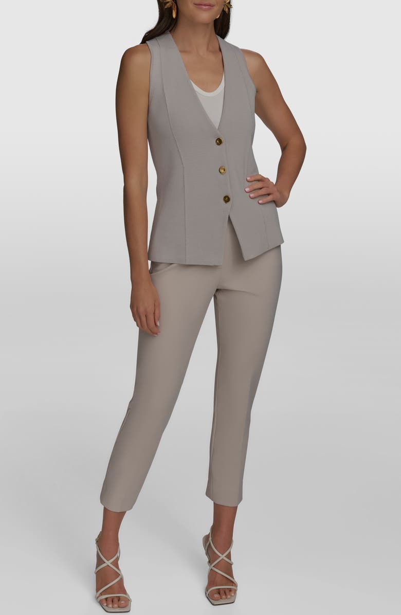 Donna Karan New York Button-Up Knit Vest, Alternate, color, 
