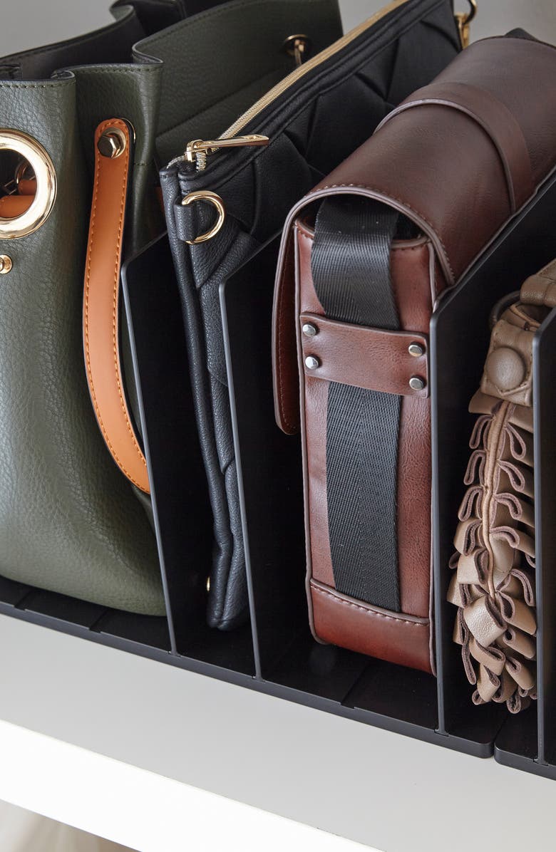 Yamazaki Set of 2 Handbag Organizers, Alternate, color, Black