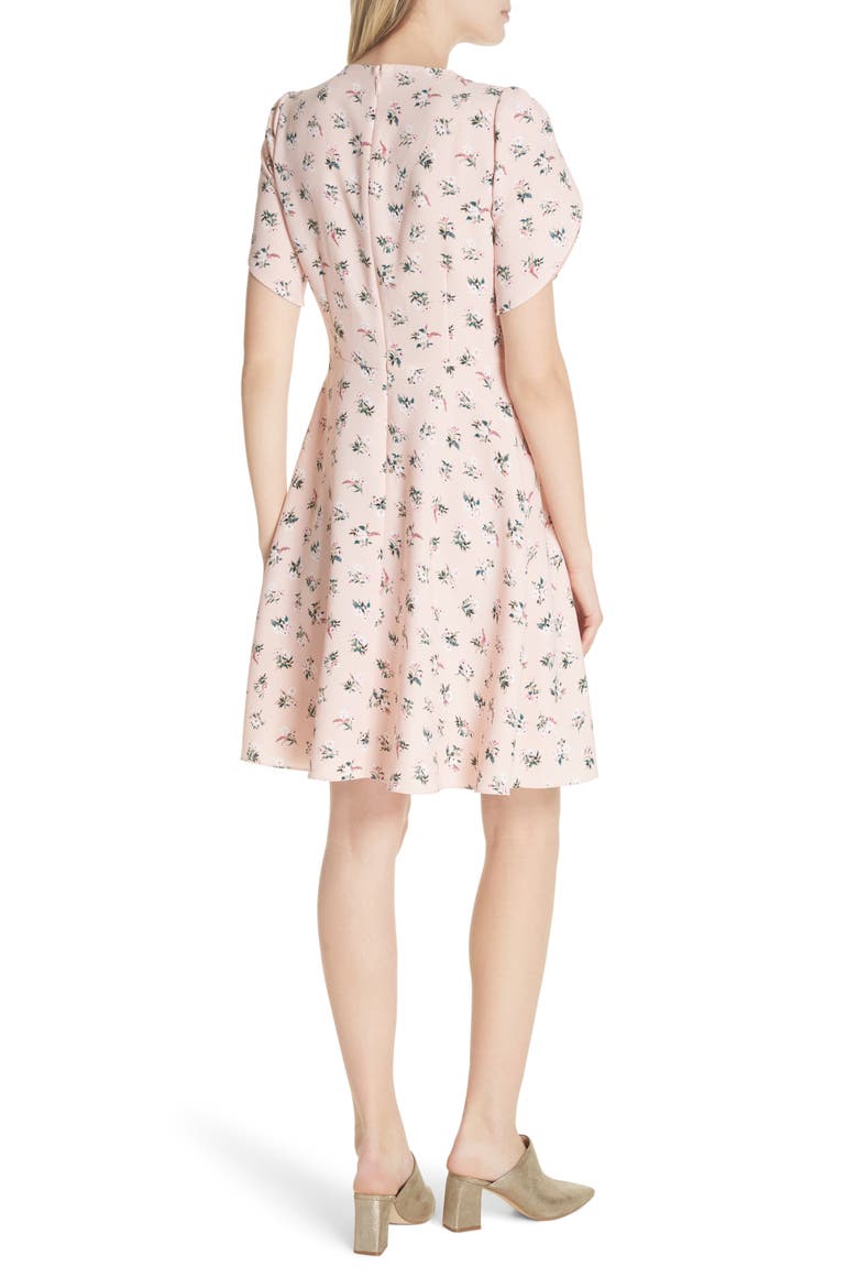 flora tulip sleeve dress, Alternate, color, CAMEO PINK