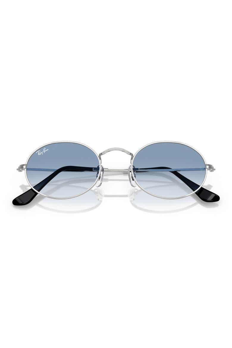 54mm Gradient Round Sunglasses, Alternate, color, SILVER